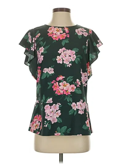 Pre-owned Ann Taylor Short Sleeve Blouse In Green