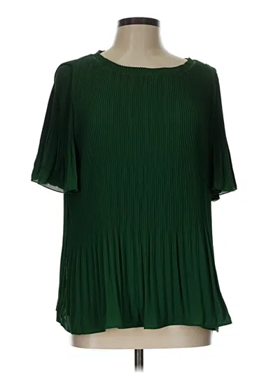 Pre-owned Ann Taylor Short Sleeve Blouse In Green