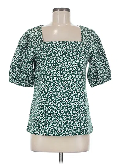 Pre-owned Ann Taylor Short Sleeve Blouse In Green