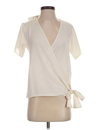 Ann Taylor Short Sleeve Blouse In White