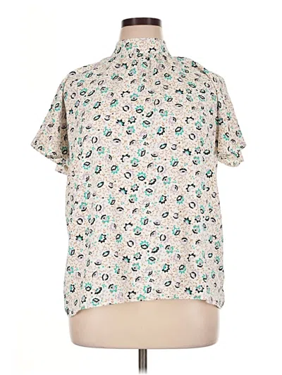 Ann Taylor Short Sleeve Blouse In Ivory