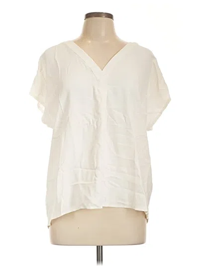 Ann Taylor Short Sleeve Blouse In White