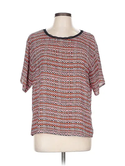 Pre-owned Ann Taylor Short Sleeve Blouse In Orange
