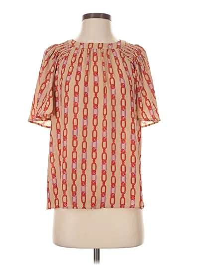Ann Taylor Short Sleeve Blouse In Multi