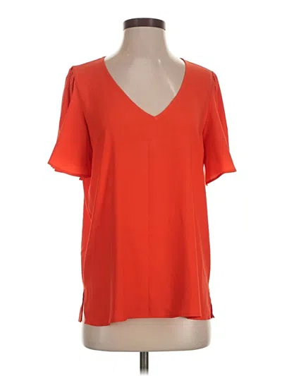 Pre-owned Ann Taylor Short Sleeve Blouse In Orange
