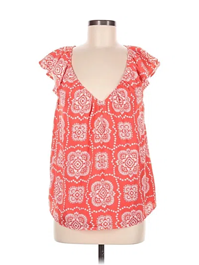 Ann Taylor Short Sleeve Blouse In Orange