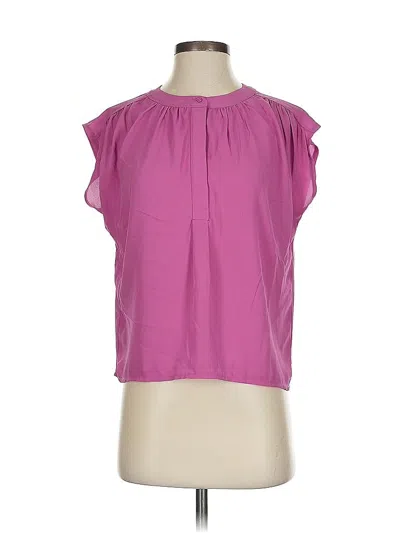 Pre-owned Ann Taylor Short Sleeve Blouse In Pink