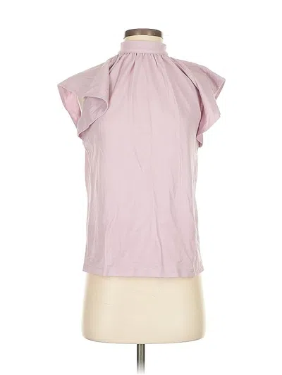 Pre-owned Ann Taylor Short Sleeve Blouse In Pink