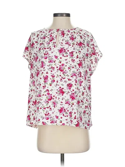 Pre-owned Ann Taylor Short Sleeve Blouse In Pink