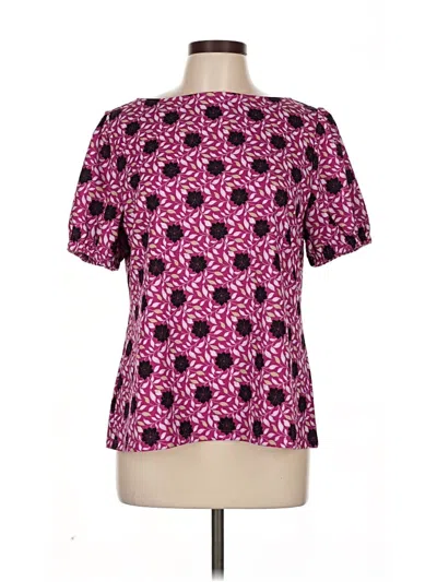 Pre-owned Ann Taylor Short Sleeve Blouse In Pink