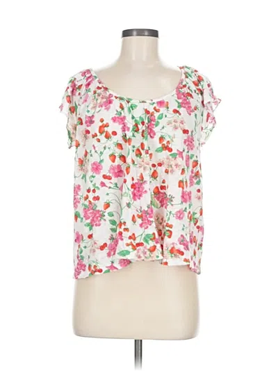 Pre-owned Ann Taylor Short Sleeve Blouse In Pink