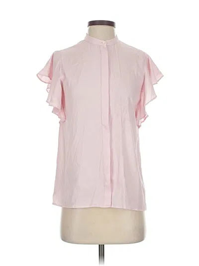 Pre-owned Ann Taylor Short Sleeve Blouse In Pink