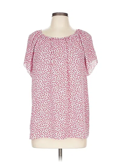 Pre-owned Ann Taylor Short Sleeve Blouse In Pink