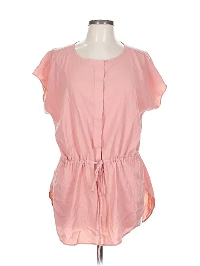 Pre-owned Ann Taylor Short Sleeve Blouse In Pink