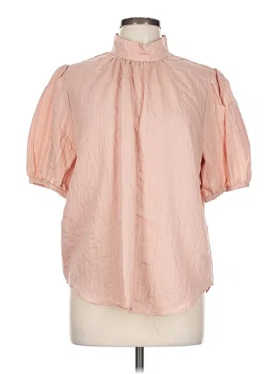 Pre-owned Ann Taylor Short Sleeve Blouse In Pink