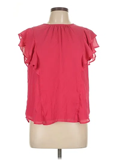 Pre-owned Ann Taylor Short Sleeve Blouse In Pink