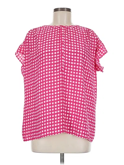 Pre-owned Ann Taylor Short Sleeve Blouse In Pink