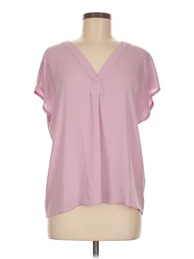 Pre-owned Ann Taylor Short Sleeve Blouse In Pink