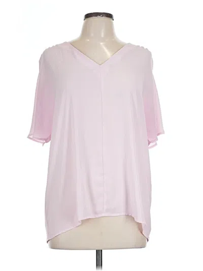 Pre-owned Ann Taylor Short Sleeve Blouse In Pink