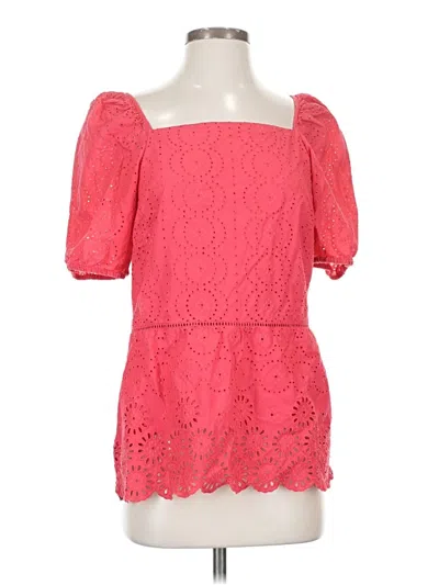 Pre-owned Ann Taylor Short Sleeve Blouse In Pink