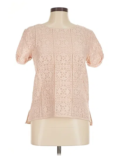 Pre-owned Ann Taylor Short Sleeve Blouse In Pink