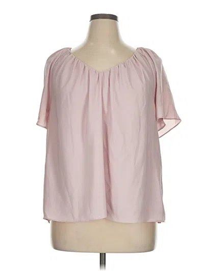 Pre-owned Ann Taylor Short Sleeve Blouse In Pink