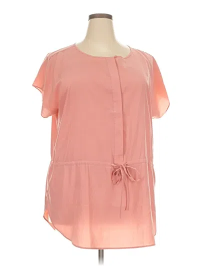 Pre-owned Ann Taylor Short Sleeve Blouse In Pink