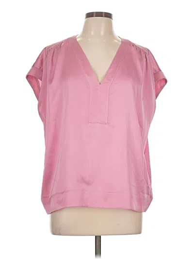 Pre-owned Ann Taylor Short Sleeve Blouse In Pink
