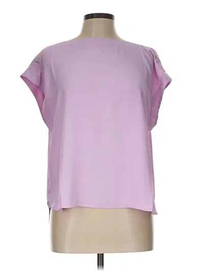 Pre-owned Ann Taylor Short Sleeve Blouse In Purple