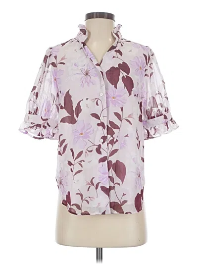 Ann Taylor Short Sleeve Blouse In Pink