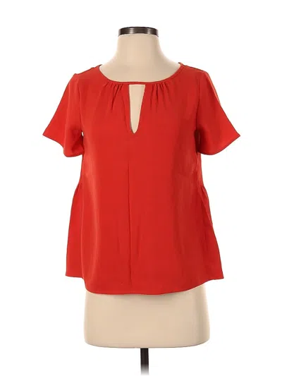 Pre-owned Ann Taylor Short Sleeve Blouse In Red
