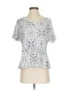 Ann Taylor Short Sleeve Blouse In Silver