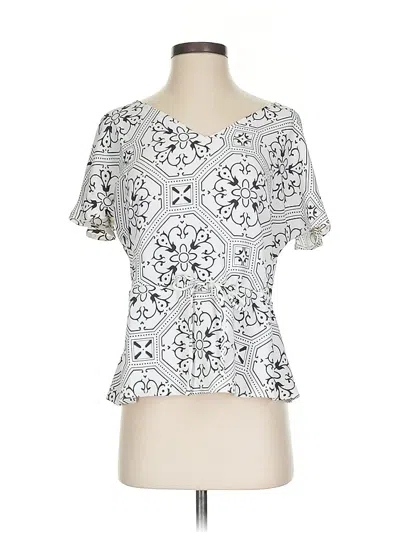 Ann Taylor Short Sleeve Blouse In Silver