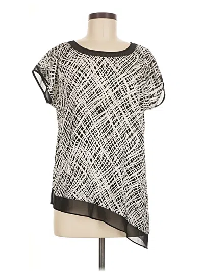 Pre-owned Ann Taylor Short Sleeve Blouse In Silver