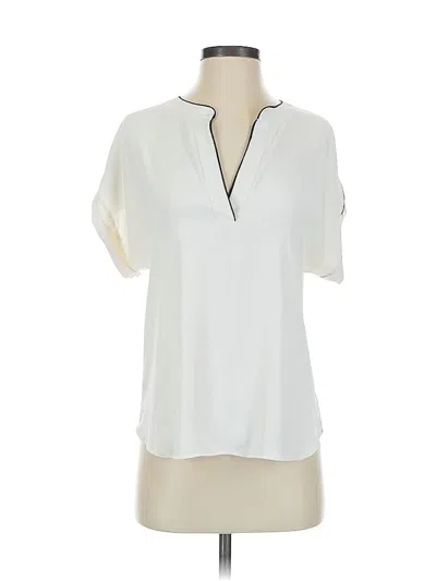 Pre-owned Ann Taylor Short Sleeve Blouse In White