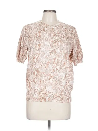 Pre-owned Ann Taylor Short Sleeve Blouse In White