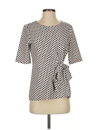 Pre-owned Ann Taylor Short Sleeve Blouse In White