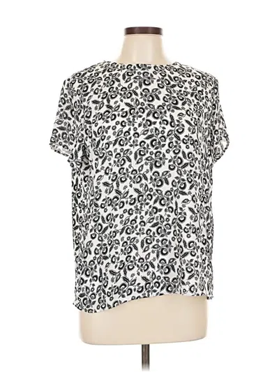 Pre-owned Ann Taylor Short Sleeve Blouse In White