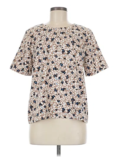 Pre-owned Ann Taylor Short Sleeve Blouse In White