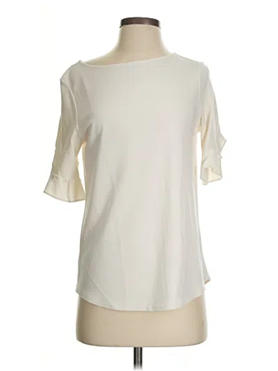 Pre-owned Ann Taylor Short Sleeve Blouse In White