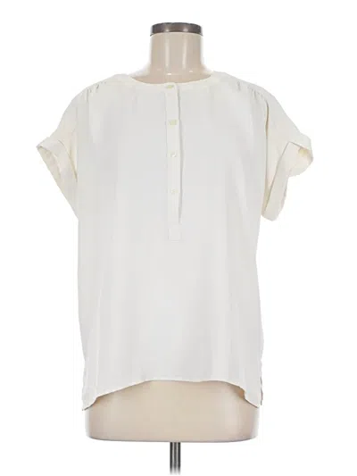 Pre-owned Ann Taylor Short Sleeve Blouse In White