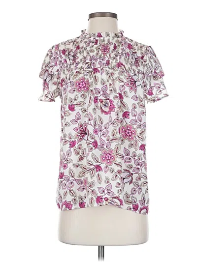 Ann Taylor Short Sleeve Blouse In White