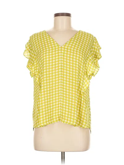 Pre-owned Ann Taylor Short Sleeve Blouse In Yellow