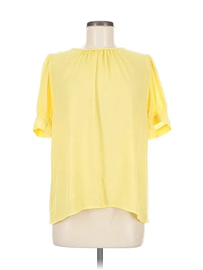 Pre-owned Ann Taylor Short Sleeve Blouse In Yellow