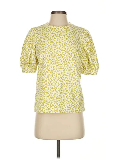 Pre-owned Ann Taylor Short Sleeve Blouse In Yellow