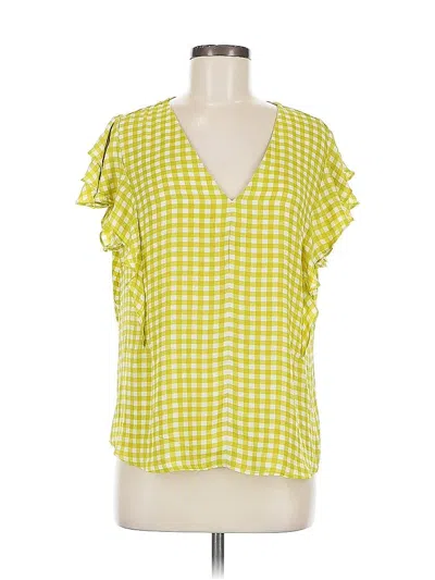 Pre-owned Ann Taylor Short Sleeve Blouse In Yellow