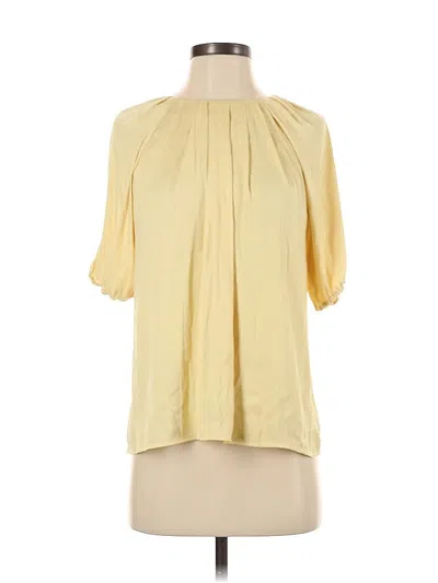 Pre-owned Ann Taylor Short Sleeve Blouse In Yellow