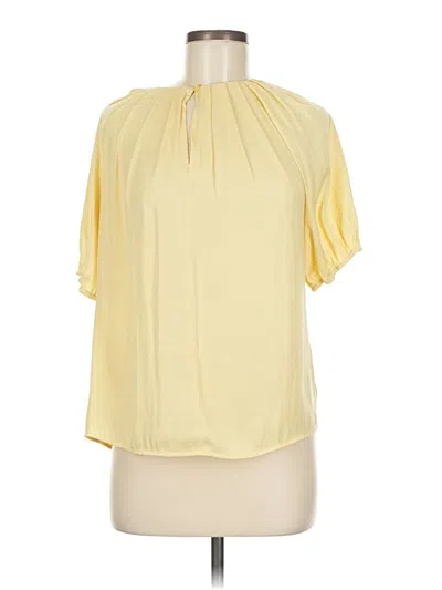 Pre-owned Ann Taylor Short Sleeve Blouse In Yellow