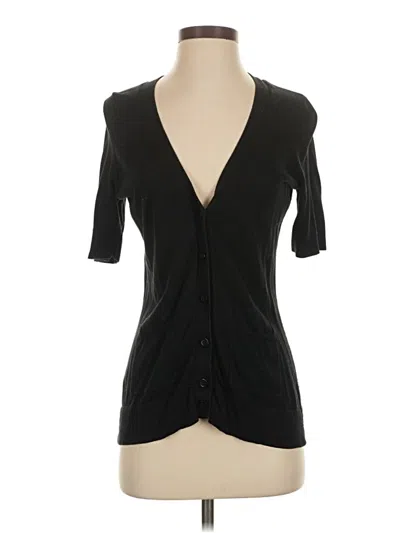 Pre-owned Ann Taylor Short Sleeve Henley Shirt In Black