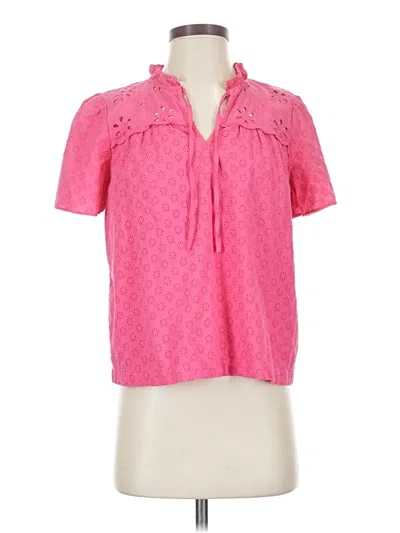 Pre-owned Ann Taylor Short Sleeve Polo Shirt In Pink